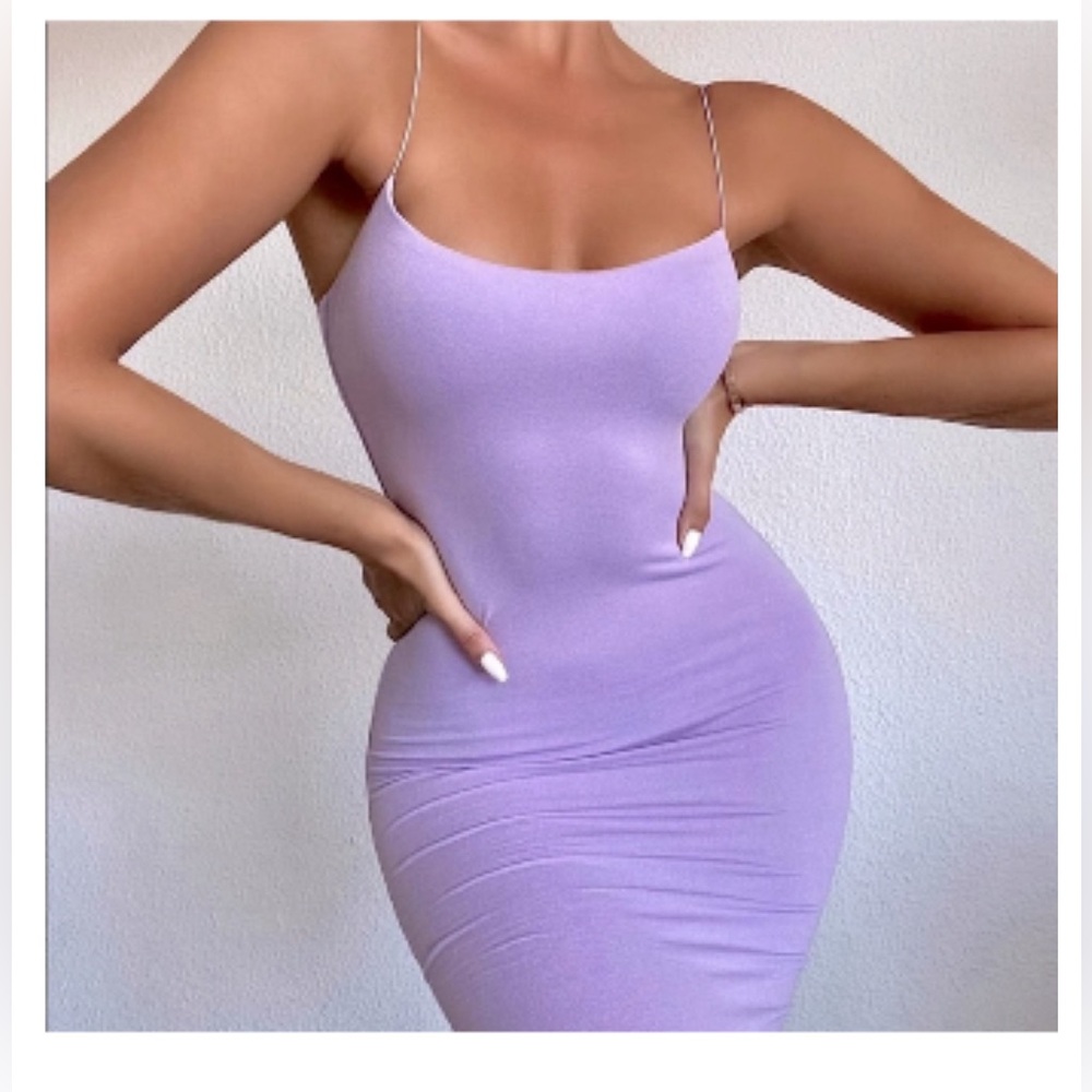 NAKED WARDROBE Get in Line Sleeveless BodyCon Mini Dress Purple Women’s 2X